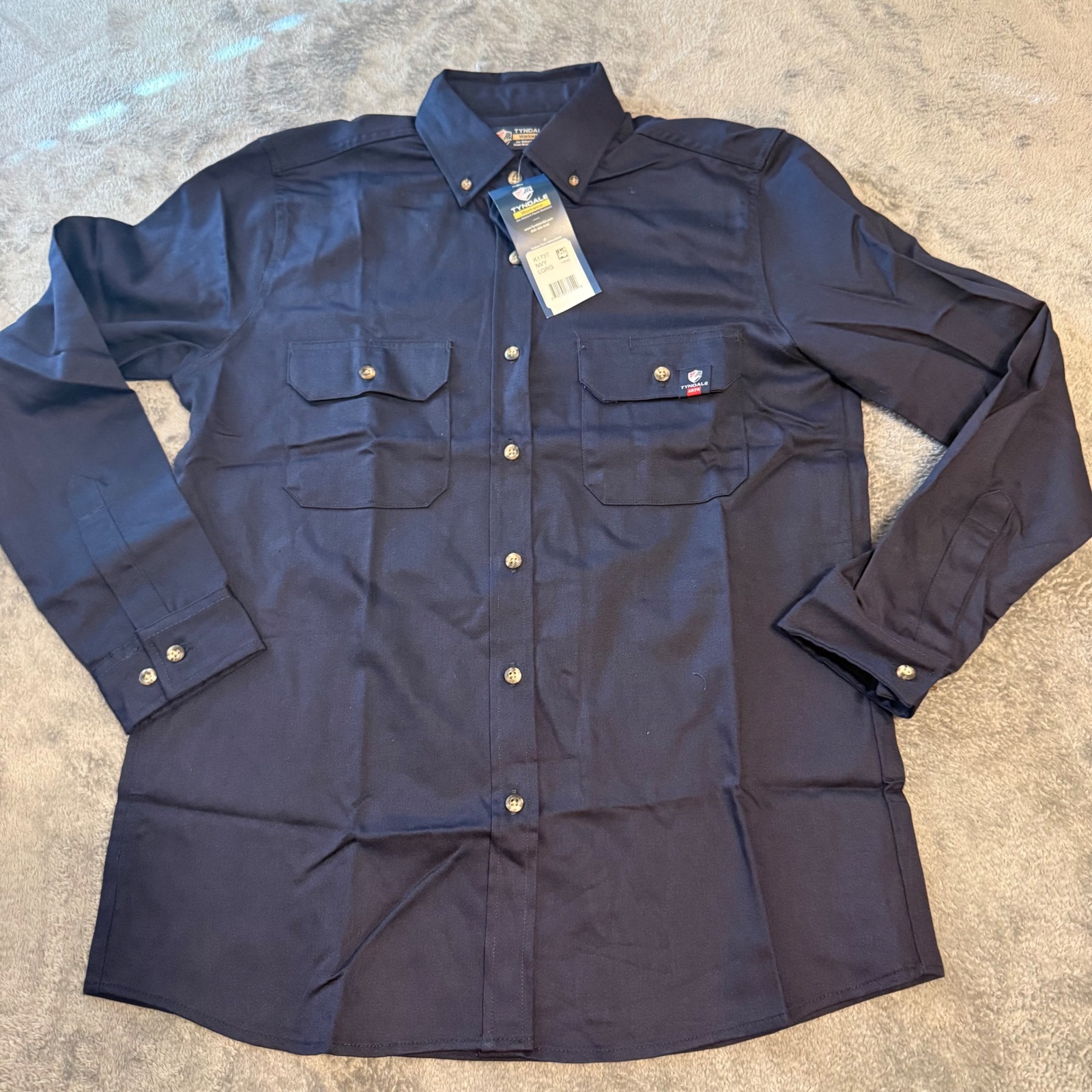 Tyndale Women's Workwear Fr Button Up Work Shirt Long Sleeve Navy K173t Nwt